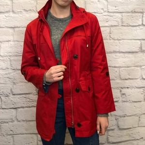 NWT Red trench rain jacket size xs